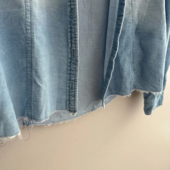 Cloth & Stone Raw Hem Corduroy Button Down Shirt - Picture 4 of 4